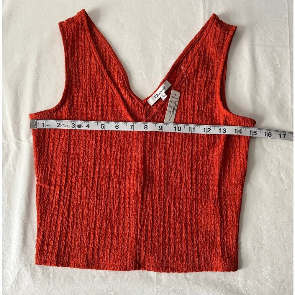 New Madewell V-Neck Sleeveless Crop Top in Copperwashed Orange Size XS - Picture 11 of 12